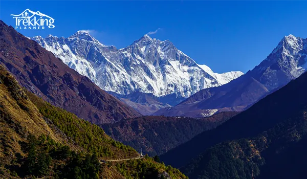 Detailed Everest View Trek itinerary map featuring trekking trails, villages, elevation points, and major landmarks in the Everest region.