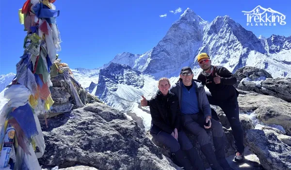 Trekkers hiking to Everest Base Camp with information about how often people get altitude sickness during the Everest trek