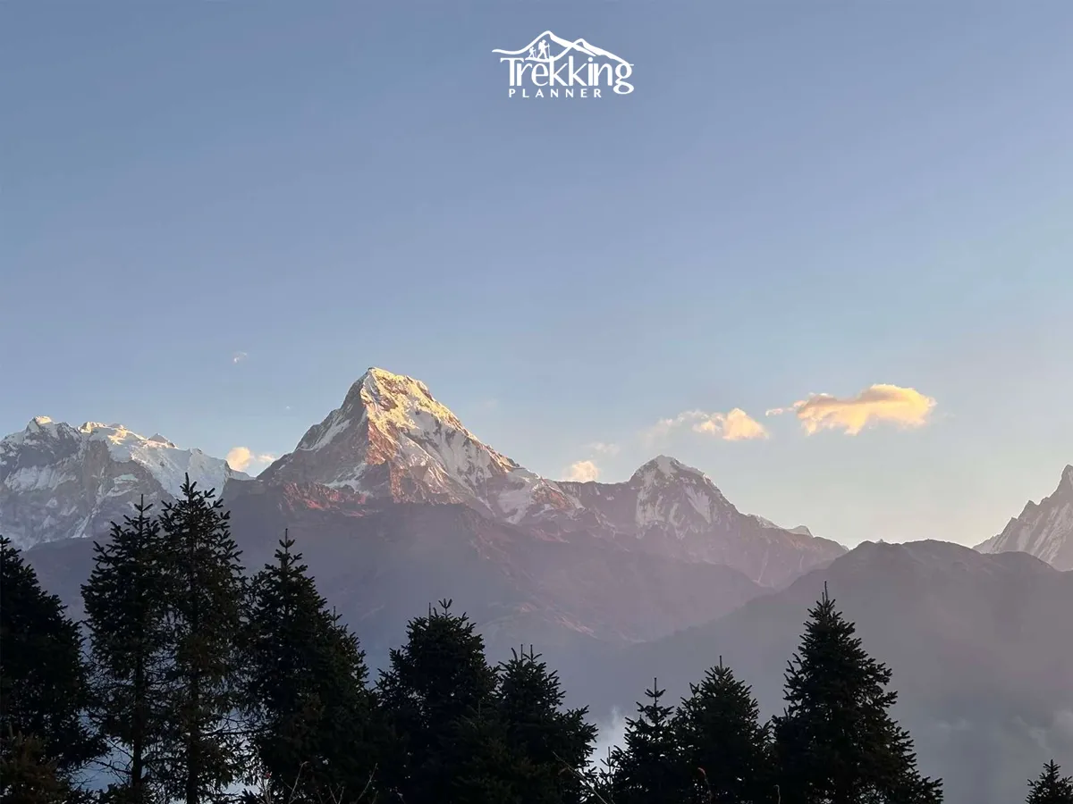 Sunrise over Annapurna mountain range during the Annapurna Skyline Trek