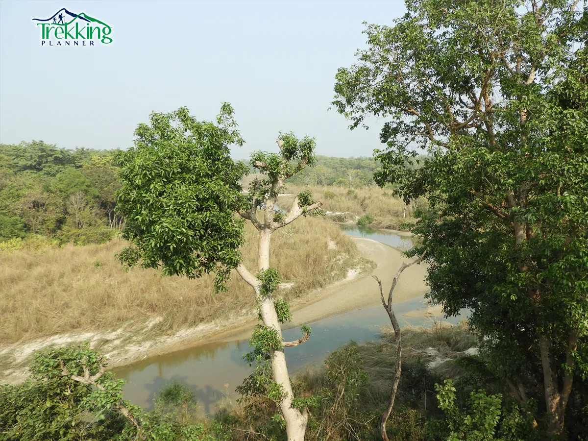 Scenic sunset over Karnali River in Bardiya National Park Nepal
