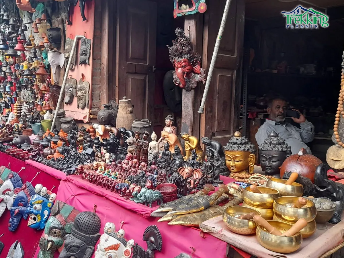 Scenic morning view of ancient Bhaktapur city streets and temples