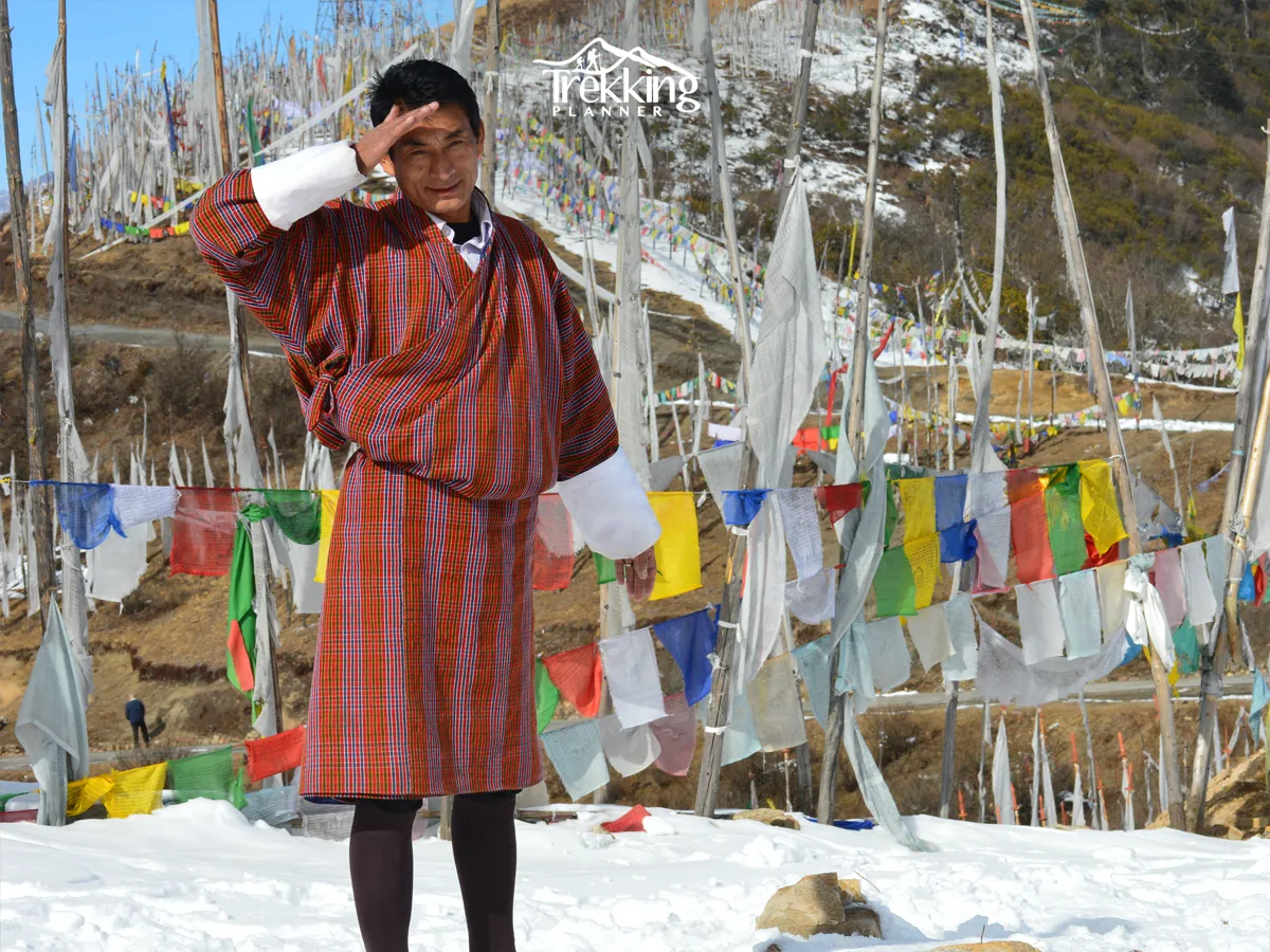 Traditional Bhutanese man in national dress during a Bhutan Tour.