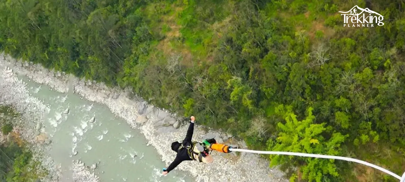 Bungee jumping over Bhote Koshi River at The Last Resort Nepal adventure sports