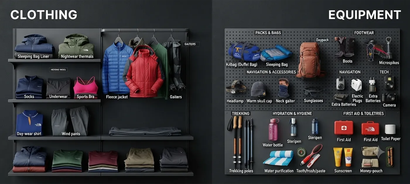 clothing and equipment