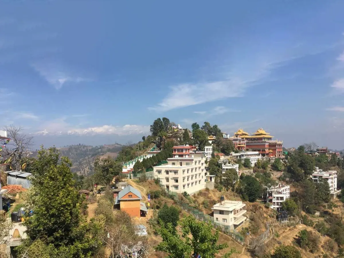 Panoramic Himalayan views seen during the Dhulikhel Namobuddha hiking trail