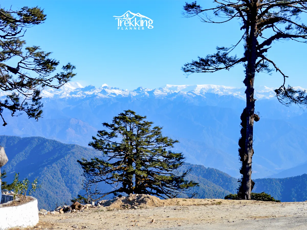 Himalayan mountain panorama from Dochula Pass during a Bhutan Tour.