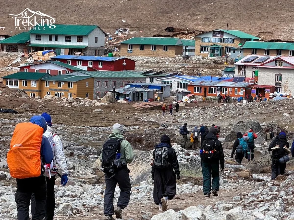 Trekkers Trekking at Namche