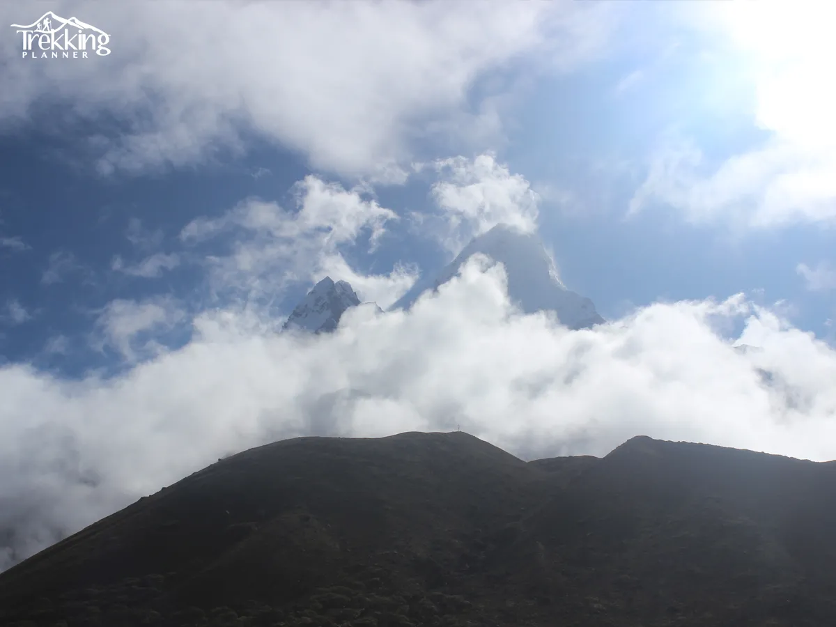 Trekkers exploring Sherpa villages during the Everest Mani Rimdu Festival Trek in Nepal.