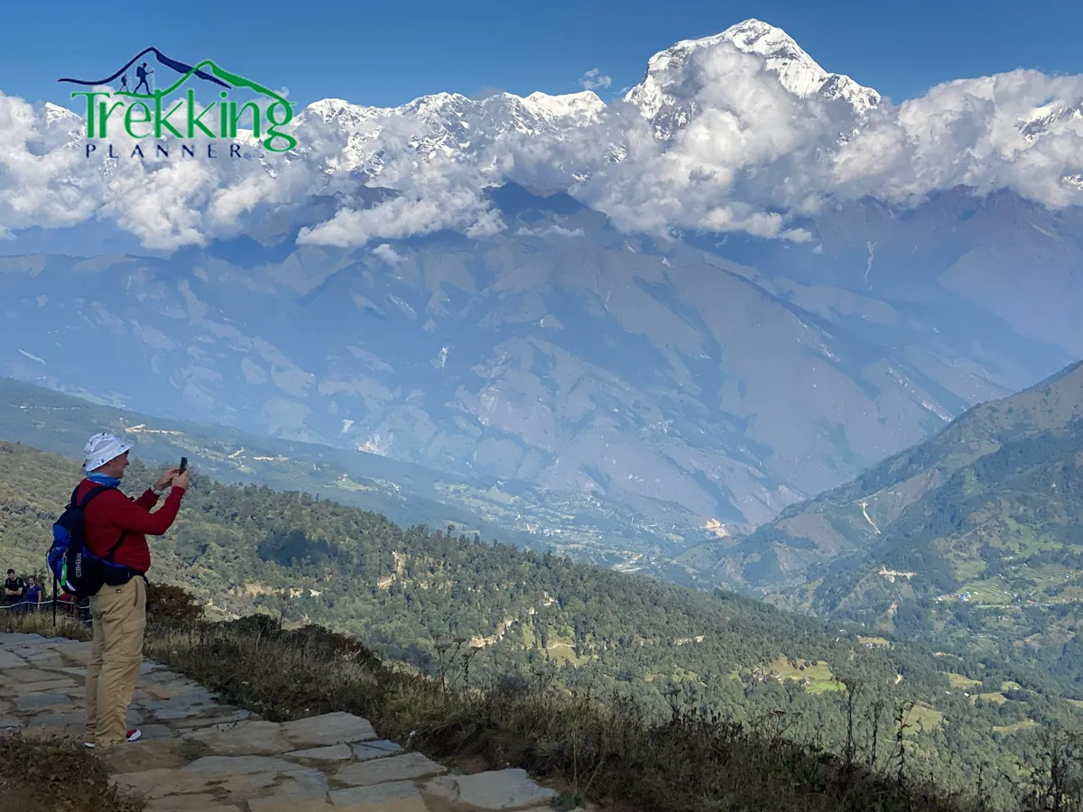 Traditional stone houses and mountain village scenery in Ghorepani on Poon Hill Trek