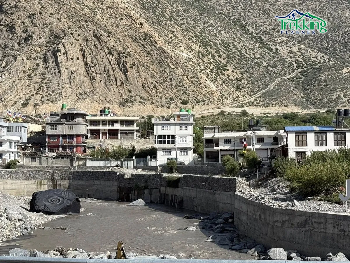 Dramatic dry landscape of Kali Gandaki Valley with mountains along the Jomsom section of Ghorepani Muktinath Trek