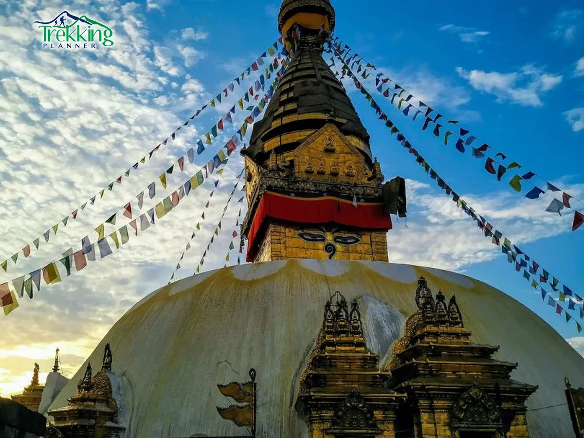 Visitors exploring Swayambhunath Stupa during a Kathmandu tour in Nepal