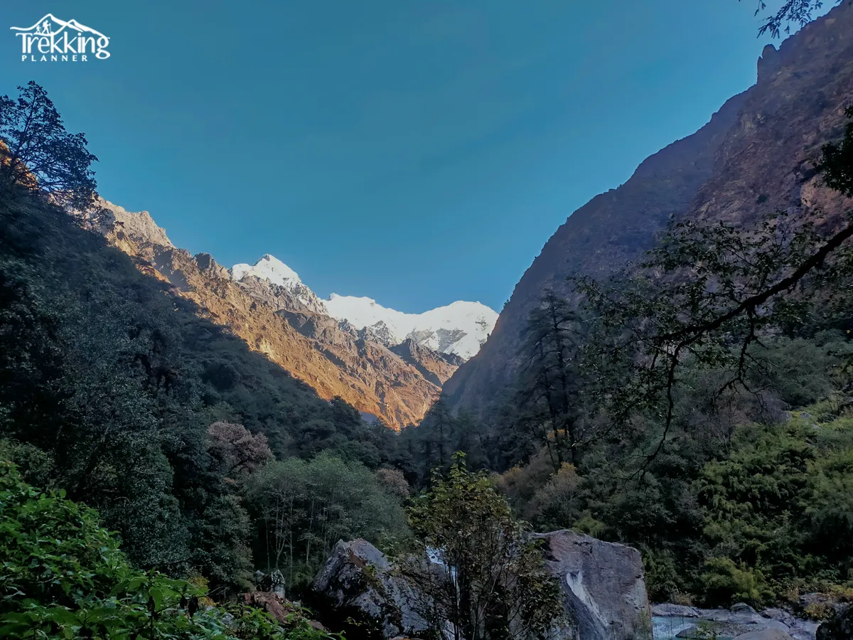 Langtang Valley trekking trail featuring alpine landscapes and traditional mountain villages