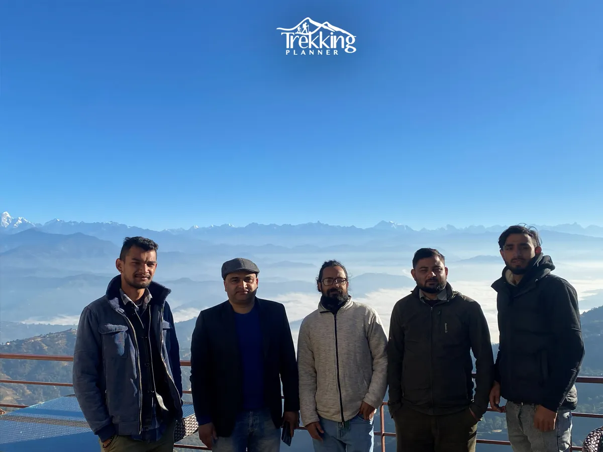 Guest enjoying panaormic View from Nagarkot