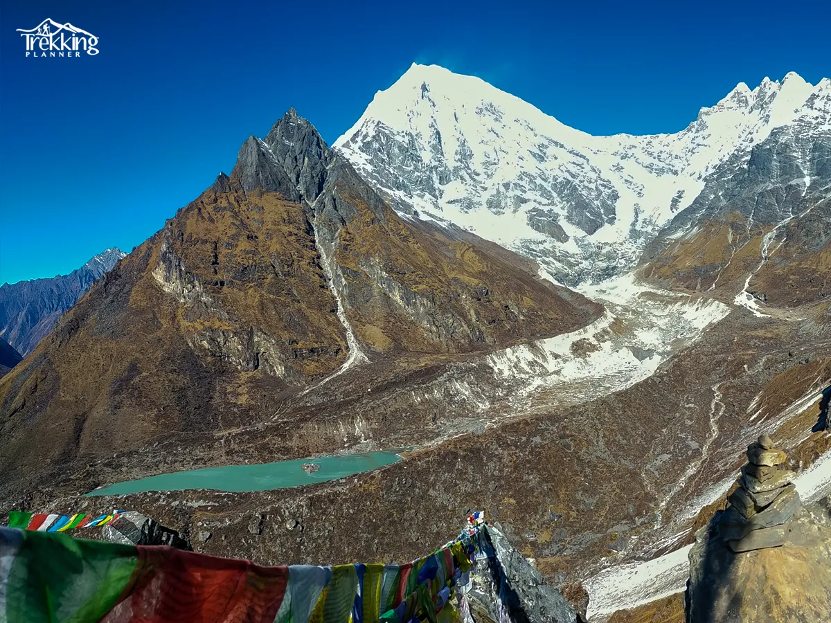 Sunrise over the Himalayas seen from the Gosainkunda Short Trekking route in Nepal
