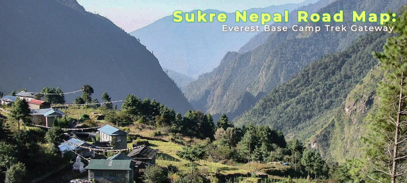 Surke Nepal road map showing the overland route to the Everest Base Camp Trek gateway via Lukla.