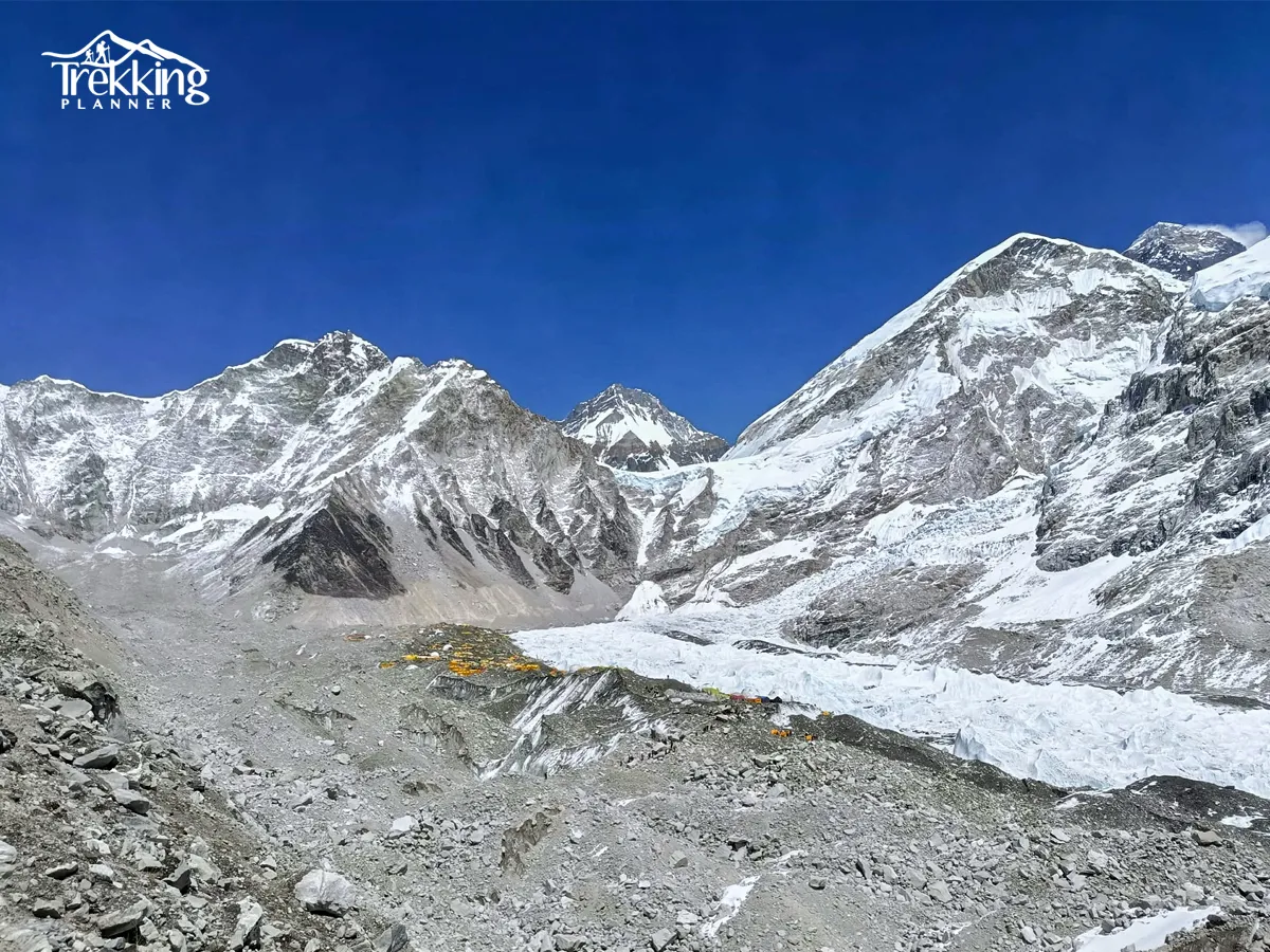 Everest seen from khumbu glacier