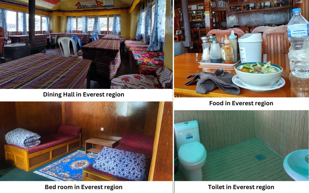 Dining, Bathroom & bedroom in Everest region