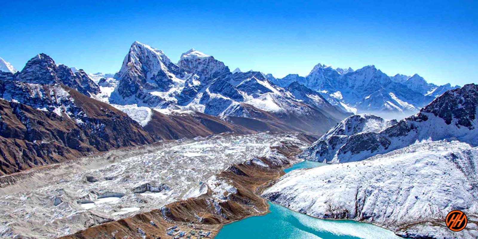 scenic view form helicopter tour during heli tour in nepal
