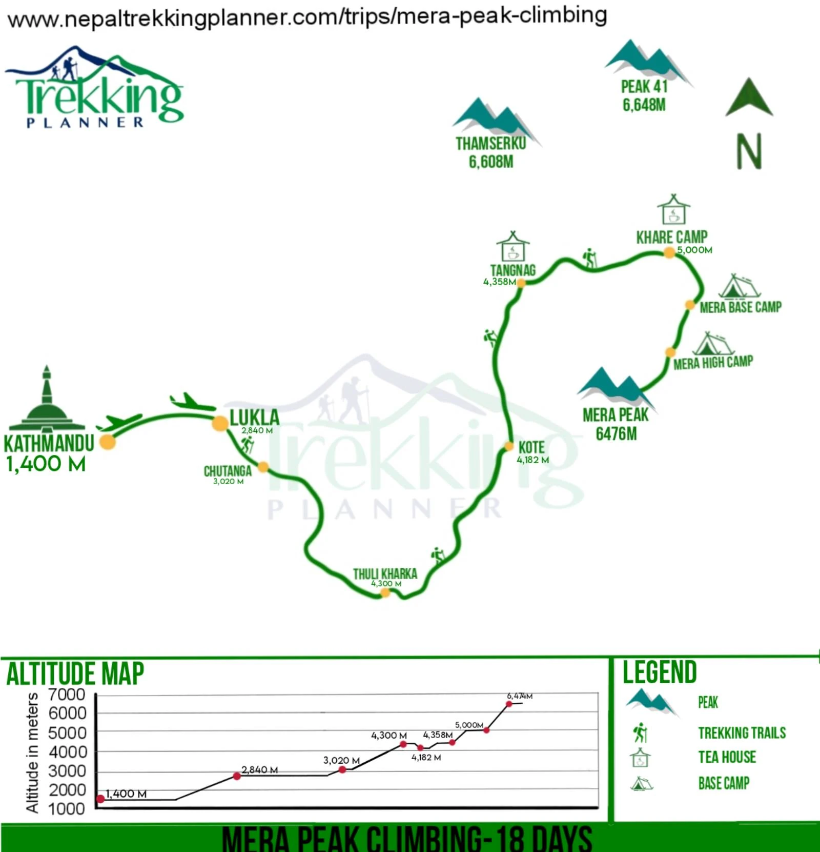 mera peak trek map