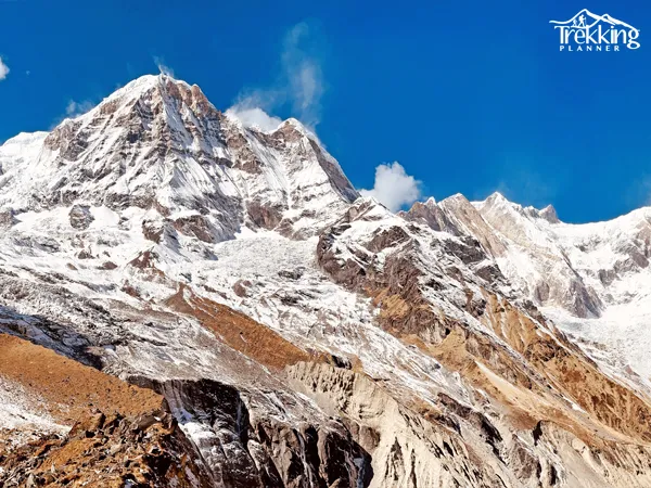 Trekking trail on Annapurna Short Trek route with Himalayan mountain views and green hills