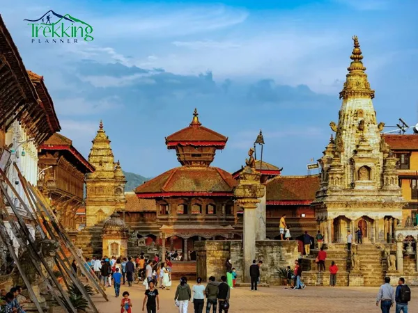 Historic Bhaktapur Durbar Square with traditional Newari architecture