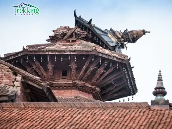 Visitors exploring earthquake recovery and heritage conservation projects in Bhaktapur, Nepal