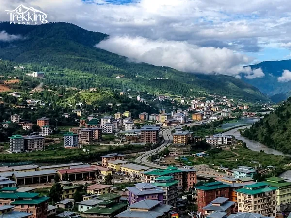 Beautiful view of Paro town, gateway to the Druk Path Trek in Bhutan