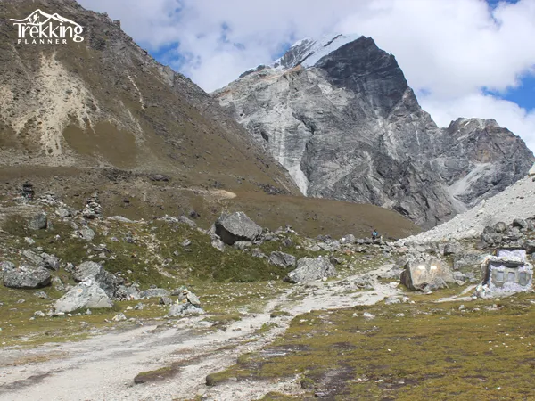 Trekkers enjoying Everest Base Camp Trek with mountain views followed by a wildlife safari in Chitwan National Park, Nepal.