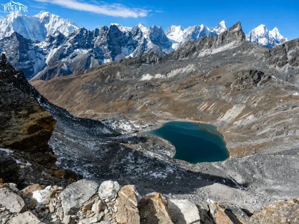 Alpine Lake With Snow Peaks