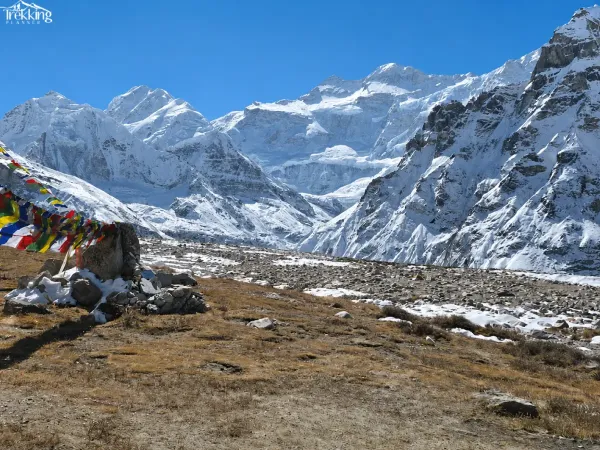 Colorful Prayer Flags Amid Himalayan Peaks