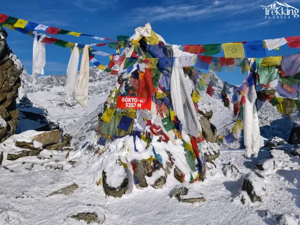 Gokyo Ri Cairn Amid Snowy Peaks