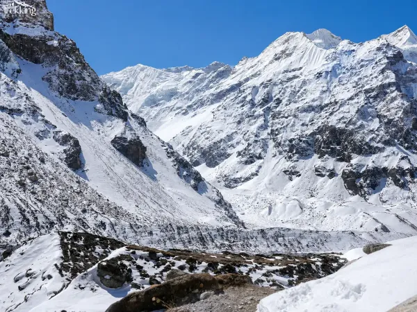 Snowy Alpine Peaks Under Clear Skies Kc Trek