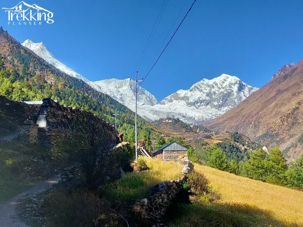 View Of Mount Manaslu From On The Way To Lo Village