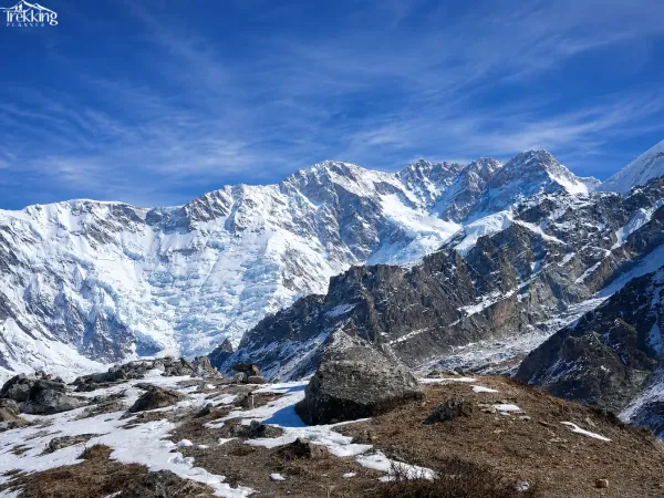 View Of Snowy Mountain Range From Kanchanjunga Trek