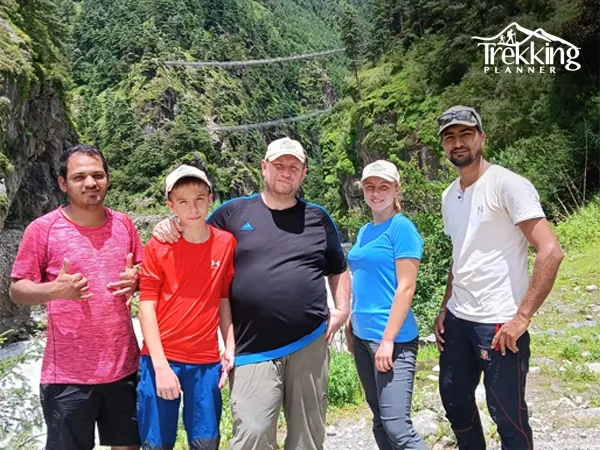 Hillary Bridge during family Holiday Tour in Nepal