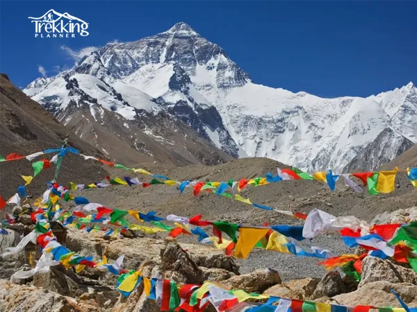 Scenic road from Lhasa to Everest Base Camp passing through Tibetan highlands