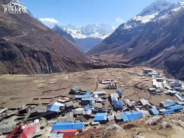 Traditional Tibetan village during Manaslu Tsum Valley Trekking