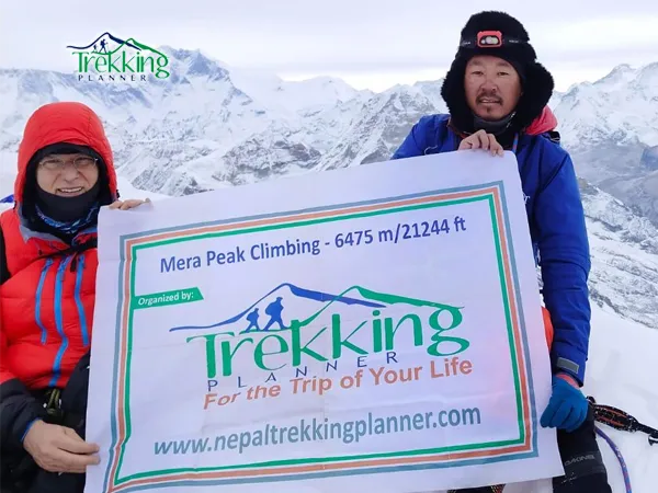 Trekkers approaching Mera Peak Base Camp through the remote Hinku Valley