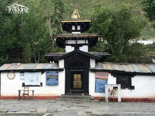 Pilgrims visiting sacred Muktinath Temple during the Jomsom Muktinath section of the trek in Nepal