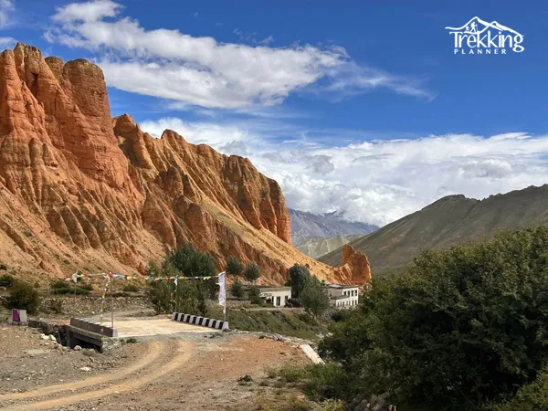 Lo Manthang village ancient walled city during Upper Mustang trekking